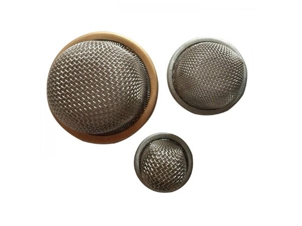 3 brass/stainless steel rimmed filter caps are displayed.