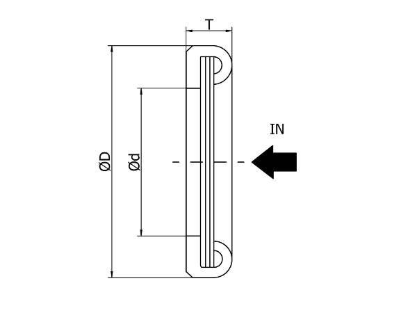 Brass/stainless steel rimmed filter screen A type dimensional drawing