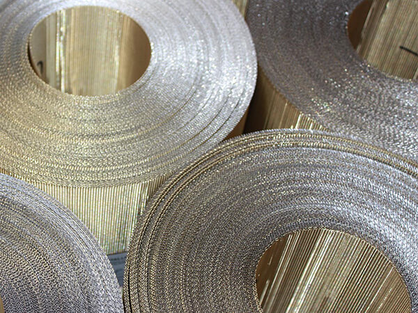 Top view of copper clad steel wire mesh rolls