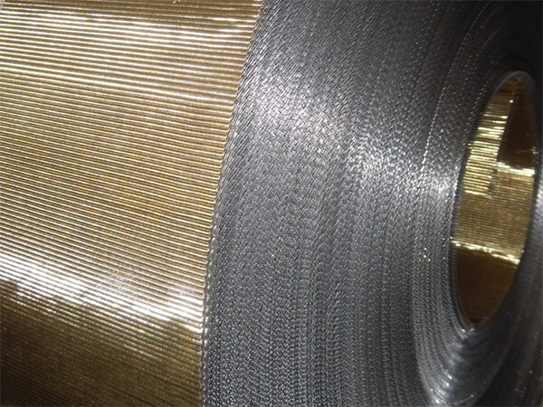 A detail view of copper clad steel wire mesh