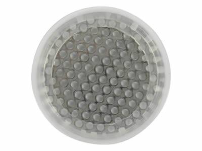 There is a perforated extruder disc with rubber edge.