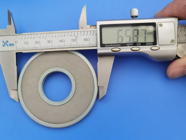 Measure SPL & DPL filter element diameter with vernier caliper to be 65.87 mm
