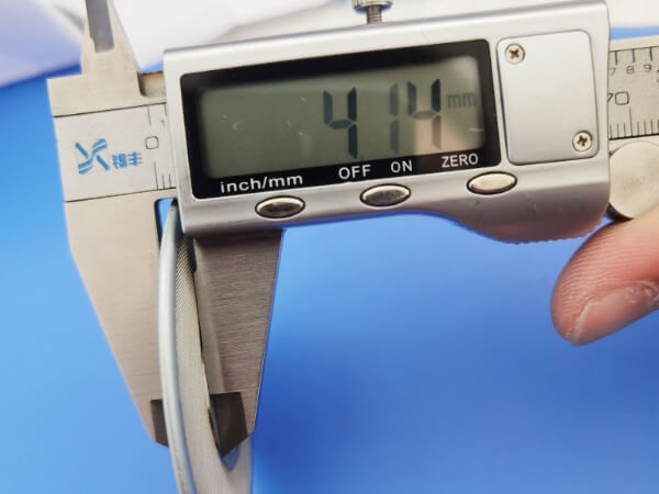 Measure SPL & DPL filter element thickness with vernier caliper to be 4.14 mm